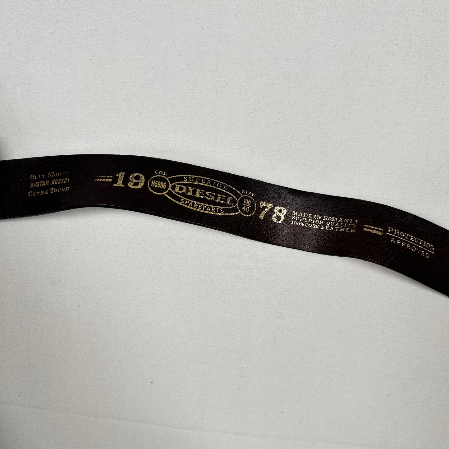 Diesel Dark Brown Leather Belt 100cm