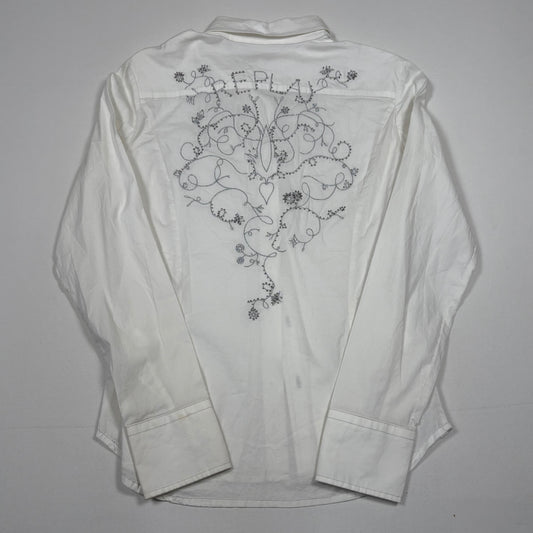 (M) Replay Y2K White Shirt