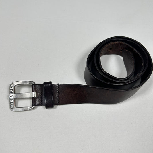 Diesel Dark Brown Leather Belt 100cm