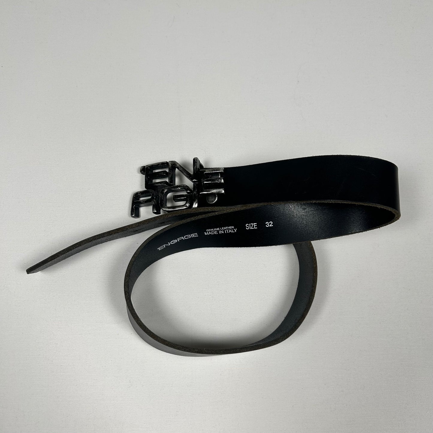 Energie Black Leather Belt