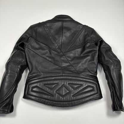 (L) Genuine Leather Black Moto Jacket