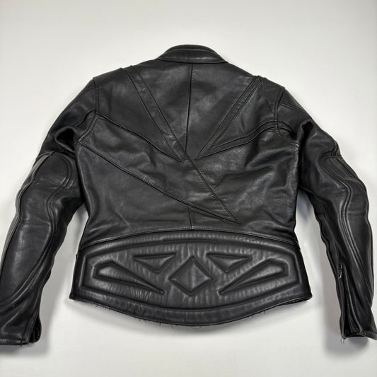 (L) Genuine Leather Black Moto Jacket