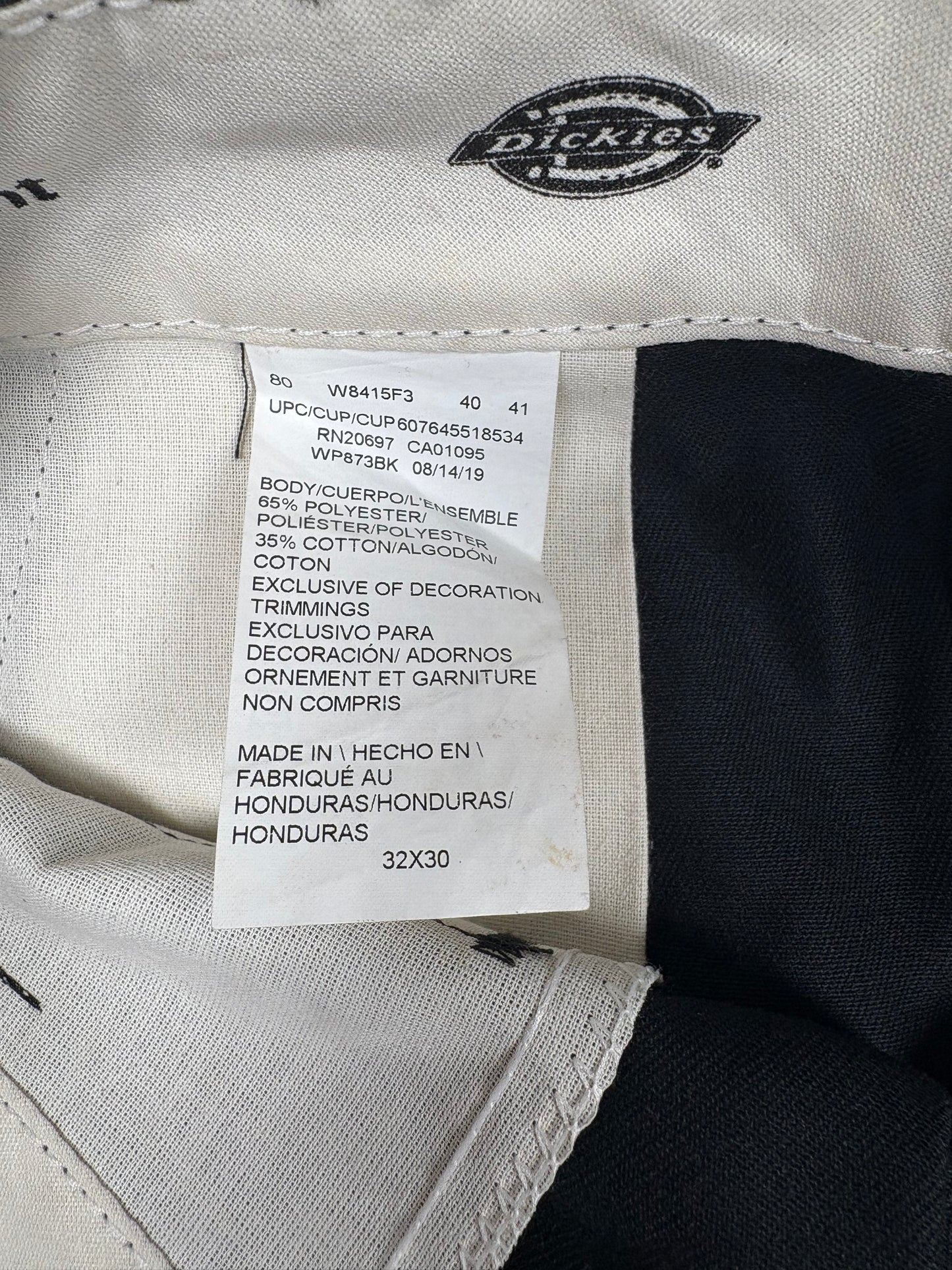 (L) Dickies Black Pants