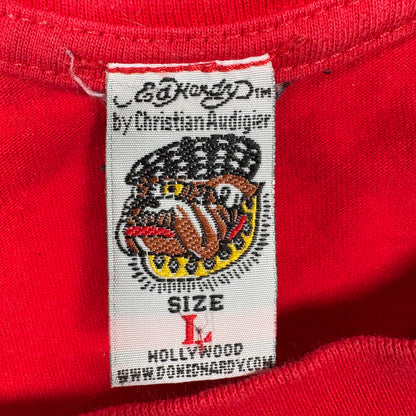 (L) Ed Hardy Red T-Shirt